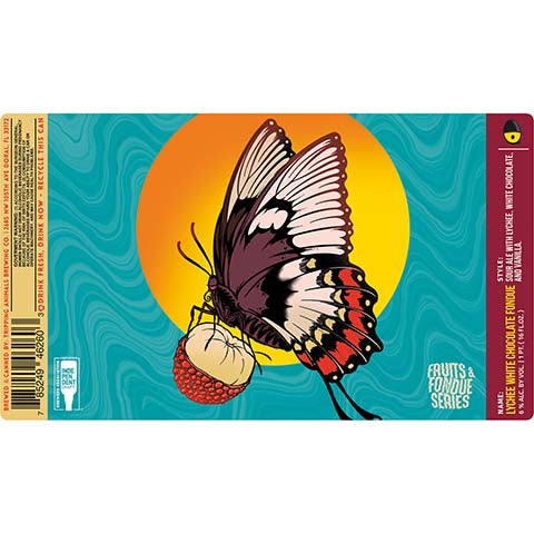 Tripping Animals Lychee White Chocolate Fondue Sour Ale by Tripping Animals Brewing Co., beer label