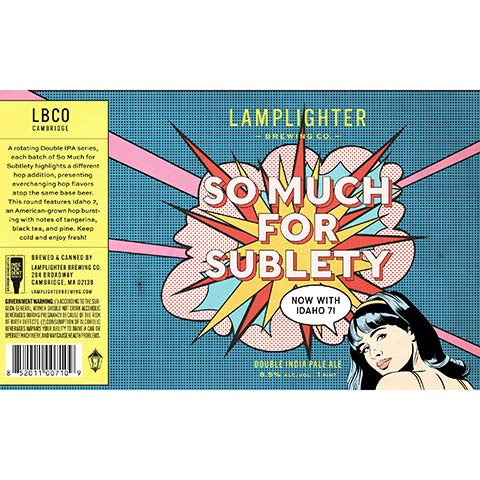 Lamplighter So Much For Subtlety DIPA by Lamplighter Brewing Co., beer label