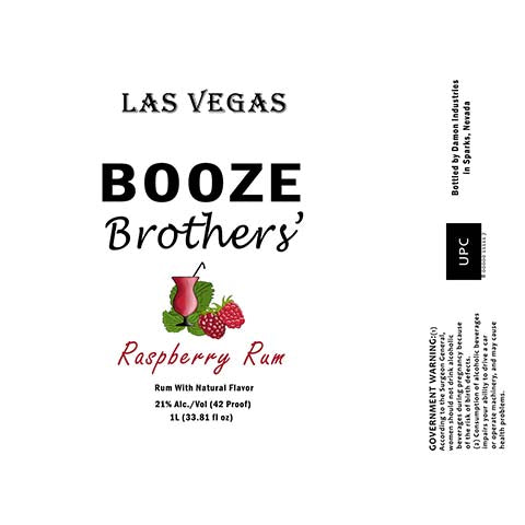Booze Brothers Raspberry Rum by Booze Brothers Brewing Co., beer label
