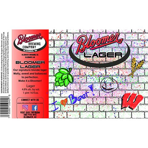 Bloomer Bloomer Lager by Bloomer Brewing Co, beer label