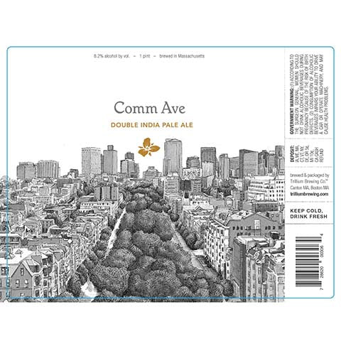 Trillium Comm Ave DIPA by Trillium Brewing, beer label