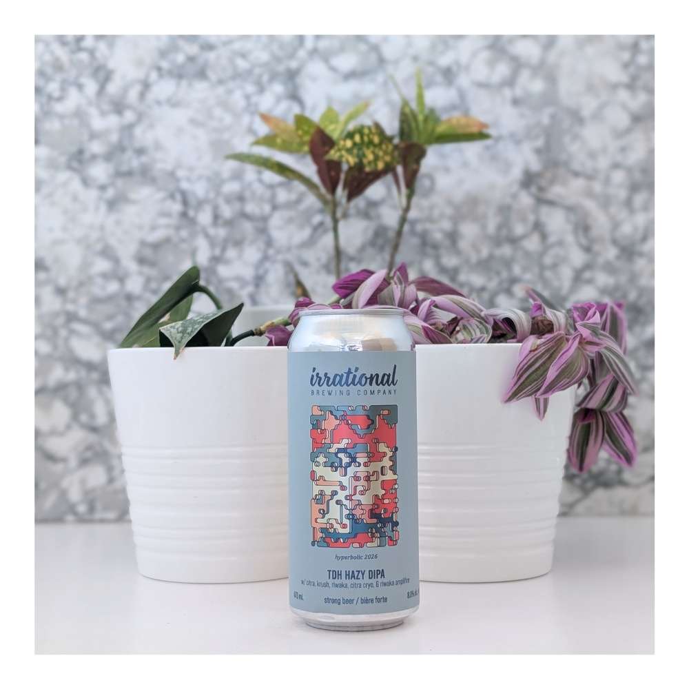 Hyperbolic 2026 TDH Hazy DIPA by Irrational Brewing Company, beer label