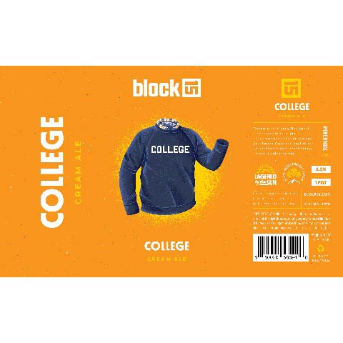 Block 15 College Cream Ale by Block 15, beer label