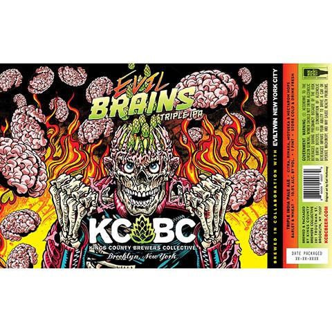 Kings County Brewers Collective Evil Brains TIPA by Kings County Brewers Collective, beer label
