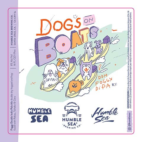 Humble Sea Dogs On Boats DIPA by Humble Sea Brewing Co, beer label
