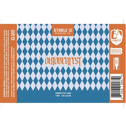 Stable 12 Oktoberfest Lager by Stable 12 Brewing Company, beer label