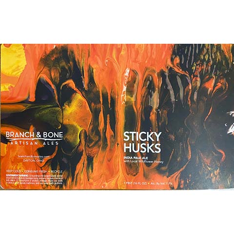 Branch & Bone Sticky Husks IPA by Branch & Bones Ales, beer label