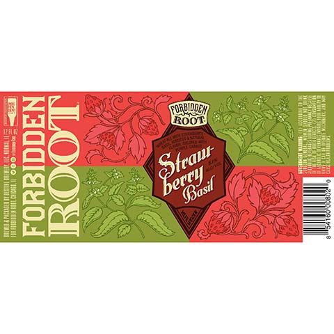 Destihl Forbidden Root Strawberry Basil Hefeweizen by Destihl Brewery, beer label