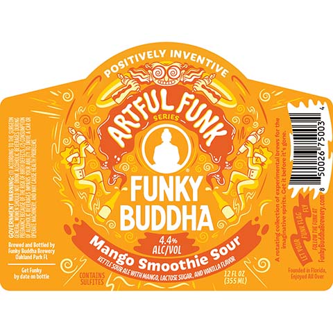 Funky Buddha Artful Funk Mango Smoothie Sour by Funky Buddha Brewery, beer label