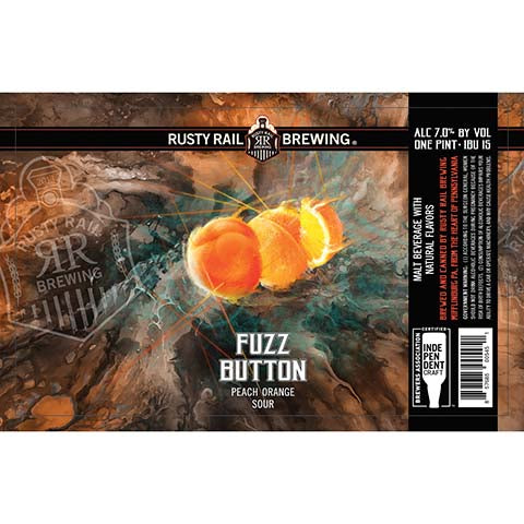 Rusty Rail Fuzz Button by Rusty Rail Brewing, beer label