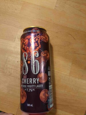 8.6 cherry by Bavaria, beer label