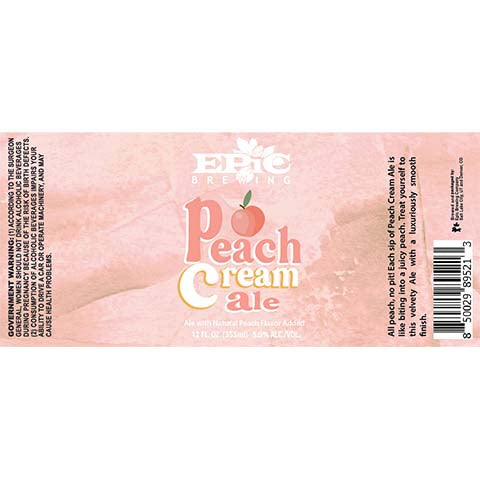 Epic Peach Cream Ale by Epic Brewing Company, beer label