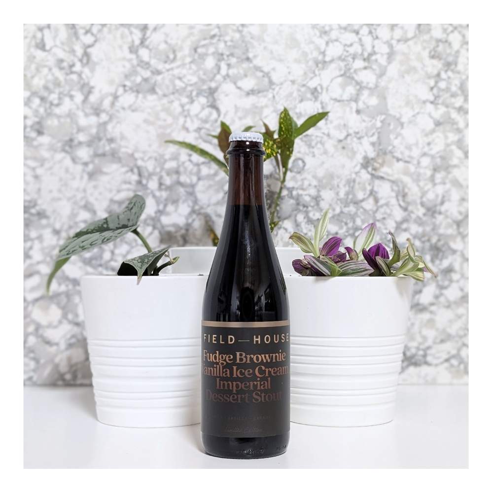 Co. Fudge Brownie Vanilla Ice Cream Imperial Dessert Stout by Field House Brewing Co., beer label