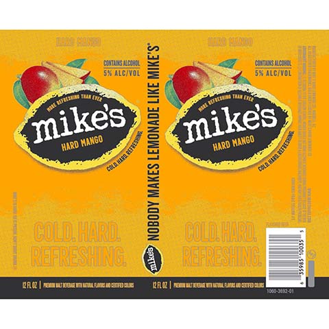 Mike's Hard Mango by Mike's Hard Lemonade Co., beer label