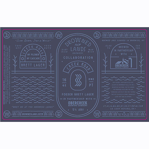 Drowned Lands Creek Road Foeder Brett Lager by The Drowned Lands Brewery, beer label
