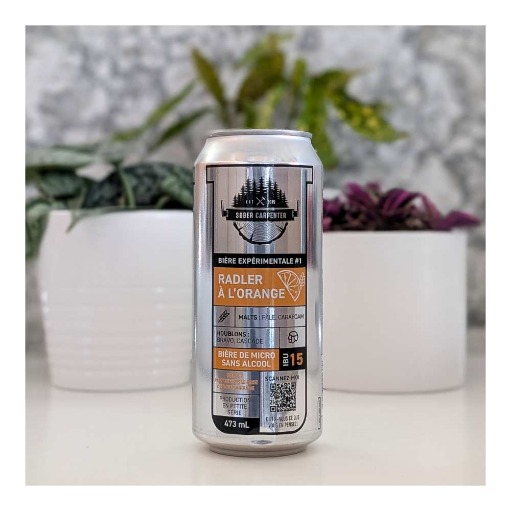 Experimental Brew #1 Orange Radler Non-Alcoholic by Sober Carpenter, beer label