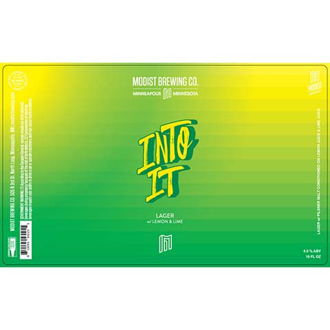 Modist Brewing Into It Lager by Modist Brewing Company, beer label