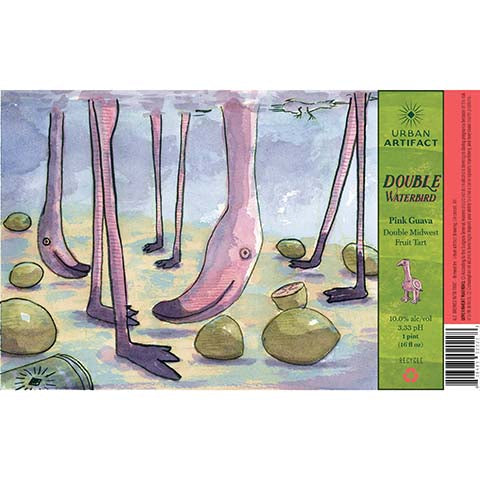 Urban Artifact Double Waterbird Pink Guava Double Midwest Fruit Tart Ale by Urban Artifact, beer label