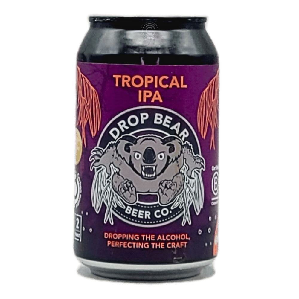 Tropical IPA Non-Alcoholic by Drop Bear Beer Co., beer label
