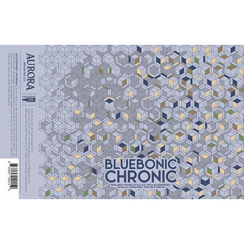 Aurora Bluebonic Chronic Berliner Weisse Ale by Aurora Brewing Co., beer label