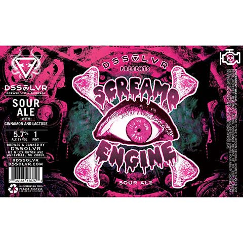 DSSOLVR Screamo Engine Sour Ale by DSSOLVR, beer label