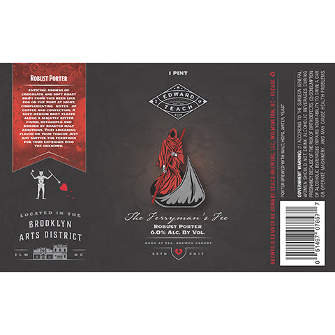 Edward Teach The Ferryman's Fee Robust Porter by Edward Teach Brewing, beer label