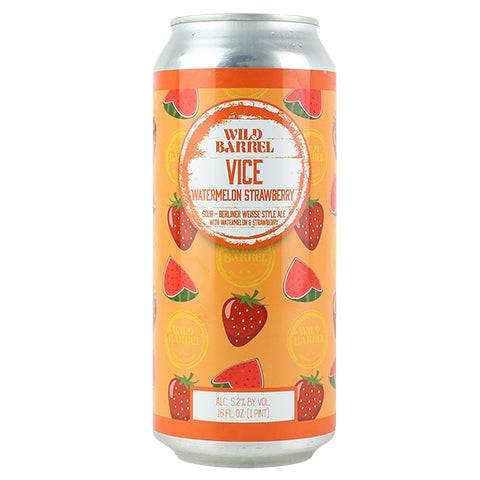 Wild Barrel Vice Watermelon Strawberry Sour by Wild Barrel Brewing Company, beer label