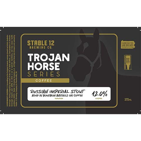 Stable 12 Trojan Horse Series Coffee Imperial Stout by Stable 12 Brewing Company, beer label