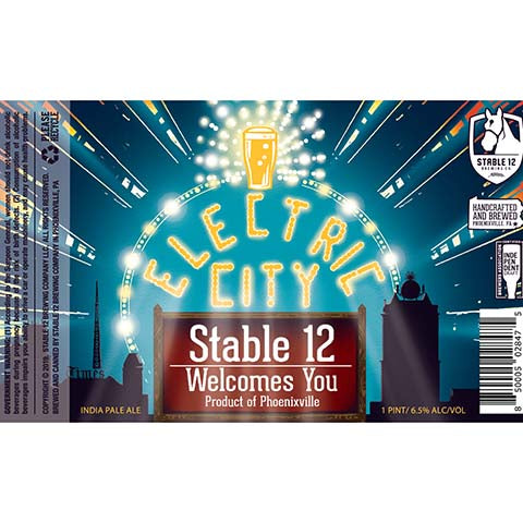 Stable 12 Electric City IPA by Stable 12 Brewing Company, beer label