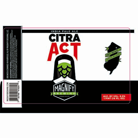 Magnify Citra Act IPA by Magnify Brewing Company, beer label
