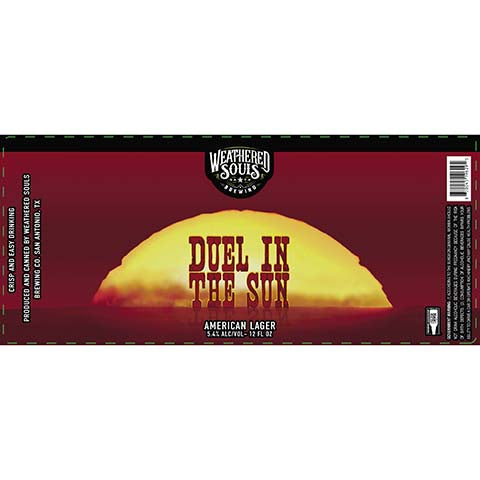 Weathered Souls Duel In The Sun Lager by Weathered Souls Brewing Co., beer label