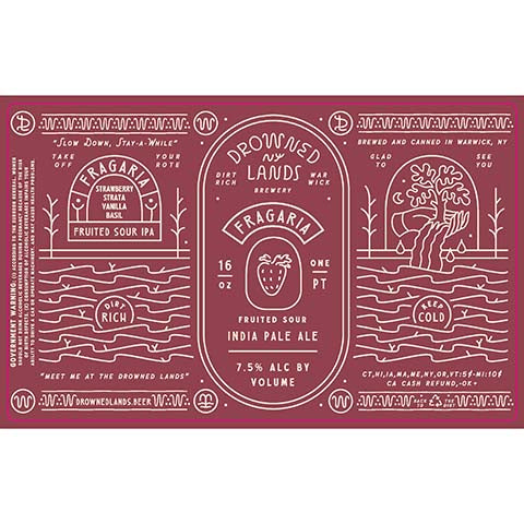 Drowned Lands Fragaria Fruited Sour IPA by The Drowned Lands Brewery, beer label