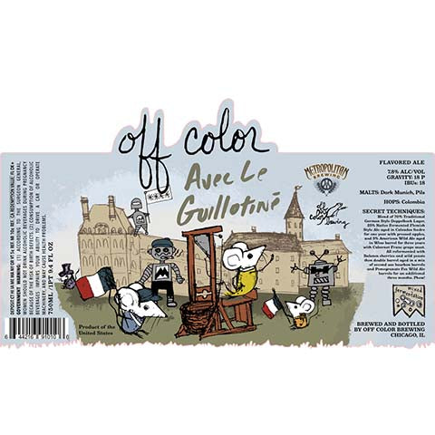 Off Color Avec Le Guillotine Ale by Off Color Brewing, beer label