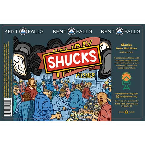 Kent Falls Shucks Pilsner by Kent Falls Brewing Company, beer label