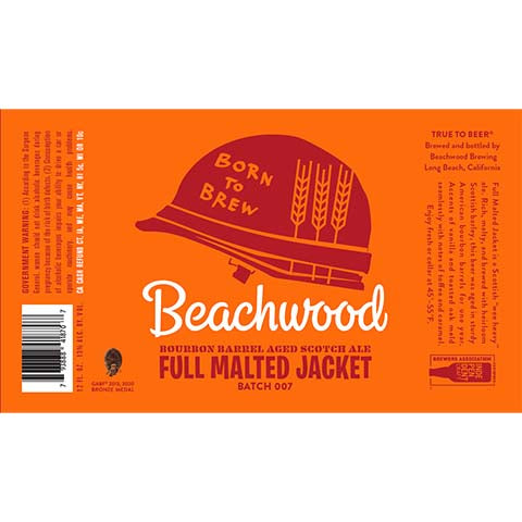Beachwood Bourbon Barrel Aged Scotch Ale Full Malted Jacket by Beachwood Brewing, beer label