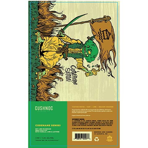 Cushnoc Codename Sensei Milkshake IPA by Cushnoc Brewing Company, beer label