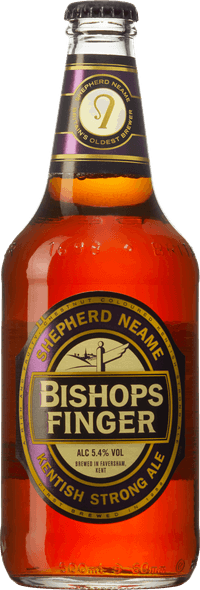 Bishops Finger Kentish Strong Ale by Shepherd Neame, beer label