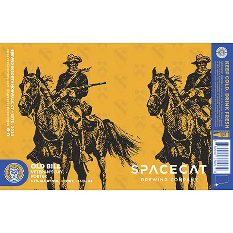 Spacecat Old Bill Porter by Spacecat Brewing Company, beer label