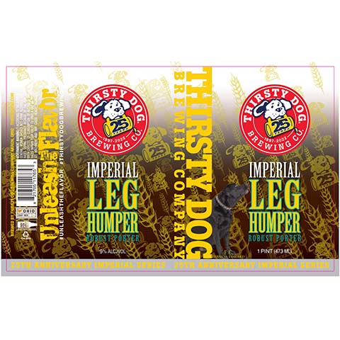 Thirsty Dog Imperial Leg Humper Robust Porter by Thirsty Dog Brewing Company, beer label