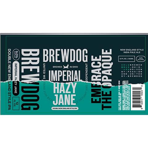 Brewdog Imperial Hazy Jane Double New England IPA by BrewDog, beer label