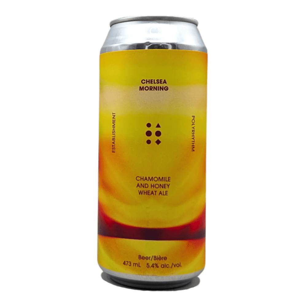 Chelsea Morning Chamomile and Honey Wheat Ale by The Establishment Brewing Company x Polyrhythm Brewing, beer label