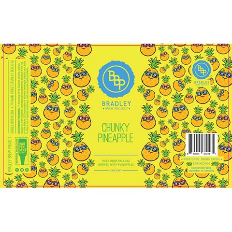 Bradley Brew Chunky Pineapple Hazy IPA by Bradley Brew Project, beer label