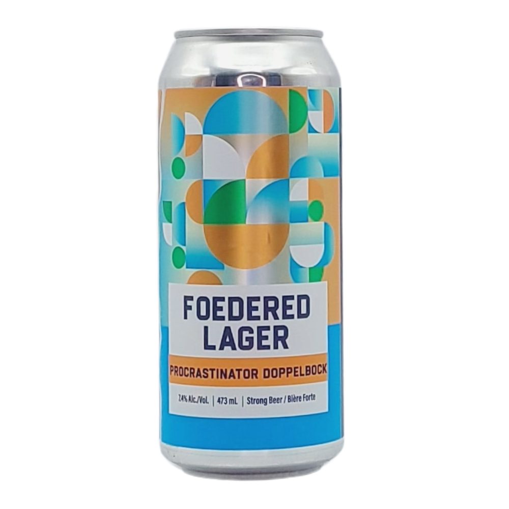 Foedered Lager Procrastinator Doppelbock by Blindman Brewery, beer label