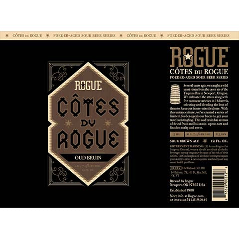 Rogue Cotes Du Rogue Oud Bruin Sour Brown Ale by Rogue, beer label