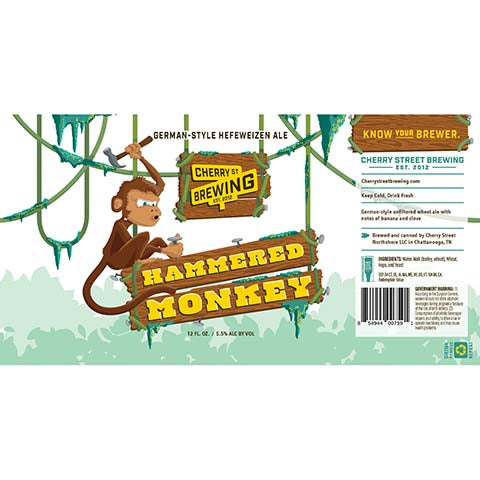 Cherry St Hammered Monkey by Cherry Street Brewing, beer label