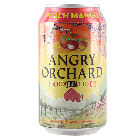 Angry Orchard Peach Mango Hard Fruit Cider by Angry Orchard Hard Cider, beer label