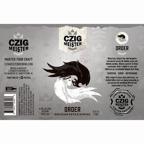 Czig Meister Order Belgian Style Singel by Czig Meister Brewing Co., beer label