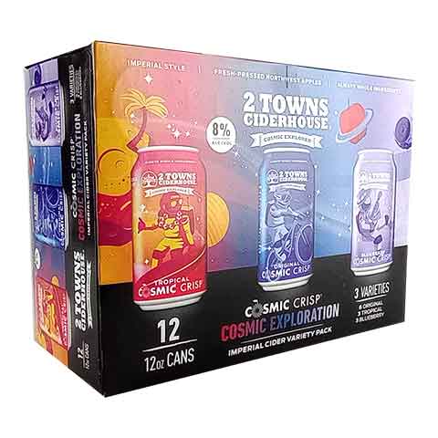 2 Towns Cosmic Crisp Cosmic Exploration Variety 12-Pack by 2 Towns Ciderhouse, beer label