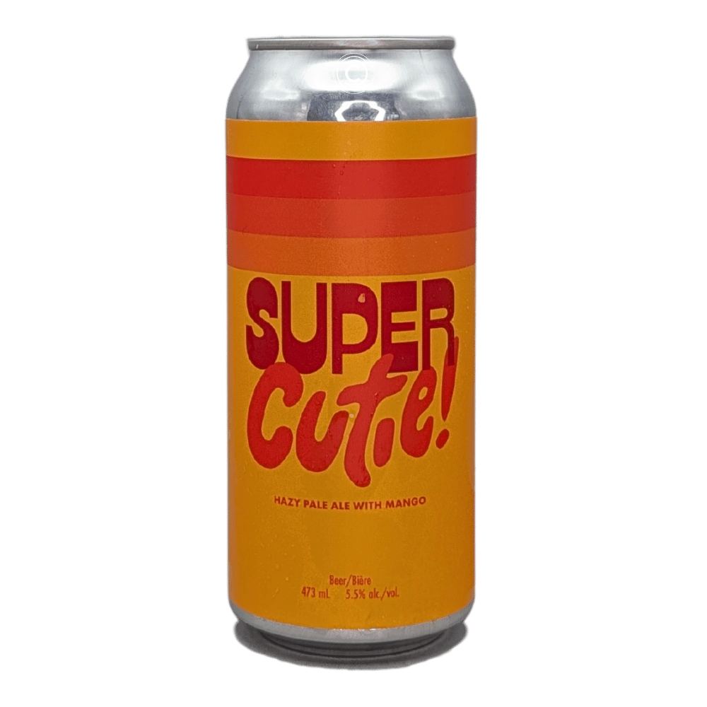 Super Cutie Hazy Pale Ale With Mango by Born Brewing Co. x Cabin Brewing Company, beer label