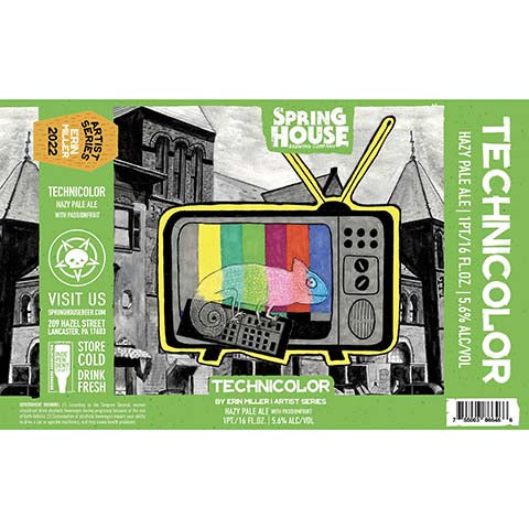 Spring House Technicolor Hazy Pale Ale by Spring House Brewery, beer label
